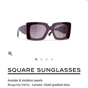 CHANEL NEW!!! NEVER WORN Square Sunglasses with Burgundy Frame